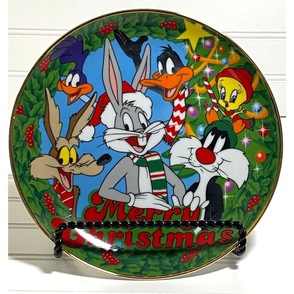 Looney Tunes Merry Christmas Porcelain Collectors Plate Vintage 1991 Warner Bros